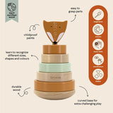 Wooden stacking toy - Mr. Fox - Kollektive - Official distributor