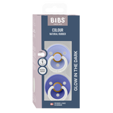 BIBS Dummies Hush/Grape GLOW Round, Latex (2pk) - Kollektive - Official distributor