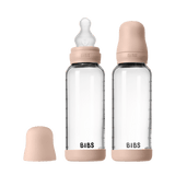 BIBS Glass Bottle Complete Set (2 Pack) 240ml Silicone - Blush - Kollektive - Official distributor