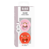 BIBS Dummies Baby Pink/Tango Round, Latex (2pk) - Kollektive - Official distributor