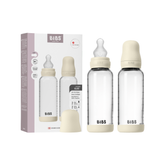 BIBS Glass Bottle Complete Set (2 Pack) 240ml Silicone - Ivory - Kollektive - Official distributor