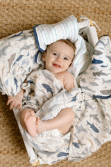 LouLou Lollipop, Muslin Swaddle - Sharks - Kollektive - Official distributor