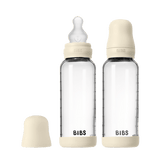 BIBS Glass Bottle Complete Set (2 Pack) 240ml Silicone - Ivory - Kollektive - Official distributor