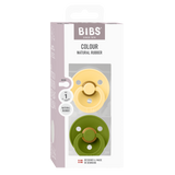 BIBS Dummies Pale Butter/Wasabi Round, Latex (2pk) - Kollektive - Official distributor