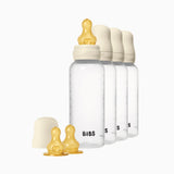 BIBS Baby Bottle Complete Set (4 Pack) 270ml Latex - Ivory