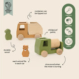Trixie Wooden animal construction cars set (ETA Mid Feb) - Kollektive - Official distributor