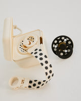 BIBS Pacifier Clip Loop, Polka - Ivory/Black (ETA 12 FEB)