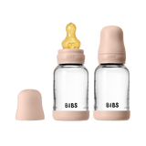 BIBS Glass Bottle Complete Set (2 Pack) 120ml Latex - Blush (ETA 12 FEB)