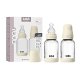 BIBS Glass Bottle Complete Set (2 Pack) 120ml Silicone - Ivory (ETA 12 FEB)