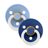 BIBS Dummies Sky Blue/Cornflower GLOW Round, Latex (2pk) - Kollektive - Official distributor