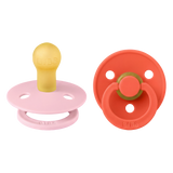 BIBS Dummies Baby Pink/Tango Round, Latex (2pk) - Kollektive - Official distributor