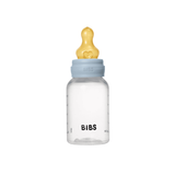 BIBS Baby Bottle, BPA Free plastic 150ml Latex - Baby Blue