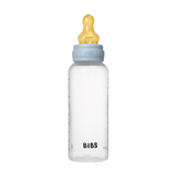BIBS Baby Bottle, BPA Free plastic 270ml Latex - Baby Blue