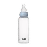 BIBS Baby Bottle, BPA Free plastic 270ml Silicone - Baby Blue