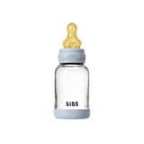 BIBS Glass Baby Bottle, 120ml Latex - Baby Blue