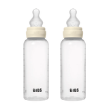 BIBS Baby Bottle Complete Set (2 Pack) 270ml Silicone - Ivory