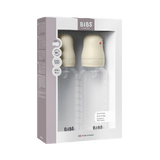 BIBS Baby Bottle Complete Set (2 Pack) 270ml Silicone - Ivory