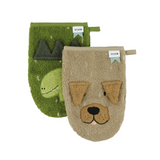 Washcloths 2-pack | Mr. Dino/Mr. Dog