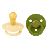 BIBS Dummies Pale Butter/Wasabi Round, Latex (2pk) - Kollektive - Official distributor