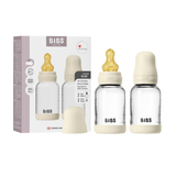 BIBS Glass Bottle Complete Set (2 Pack) 120ml Latex - Ivory (ETA 12 FEB)