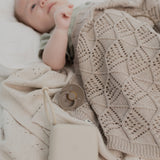 Knitted blanket, Pointelle - Ivory - Kollektive - Official distributor