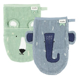 Washcloths 2-pack | Mr. Polar Bear/Mrs. Elephant - Kollektive - Official distributor